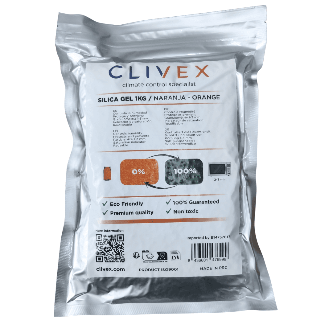 Clivex Gel de Silice Naranja 1-3 mm (Control de Humedad) 1Kg Clivex Gel de Silice Naranja 1-3 mm (Control de Humedad) 1Kg