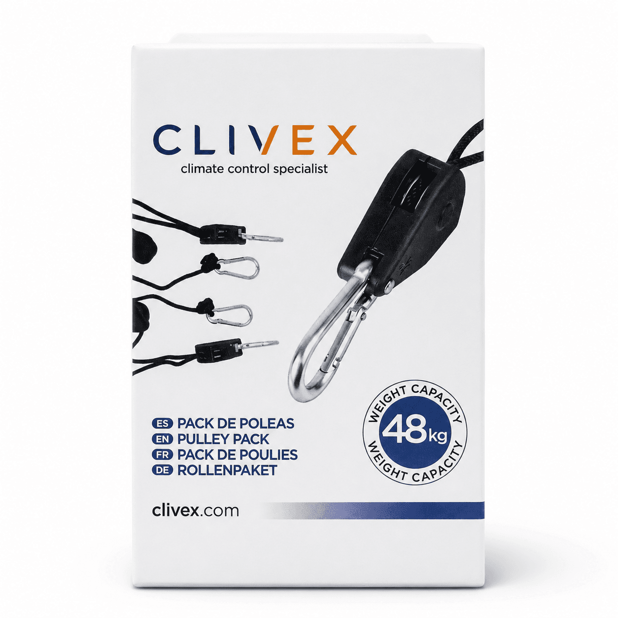 Pack de poleas Clivex 48Kg (Máximo por pareja) Pack de poleas Clivex 48Kg (Máximo por pareja)